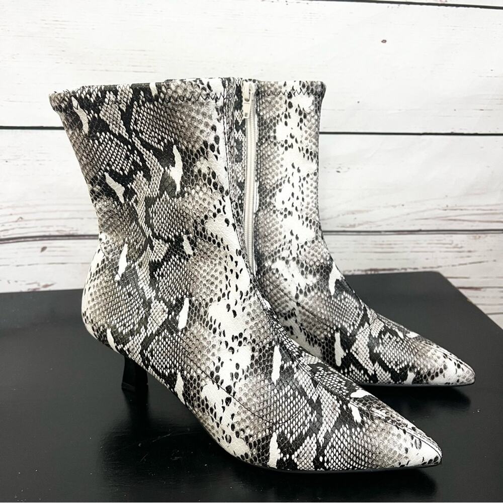 Abound Snakeskin Ankle Boots Gray and White 7 1/2